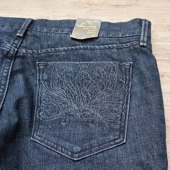 NWT Old Navy The Diva Lowest Rise Skinny Jeans Women's Embroidered Pockets 12 - Picture 8 of 9
